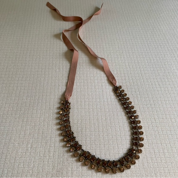 J.Crew copper & bronze bejeweled ribbon necklace - Picture 11 of 16
